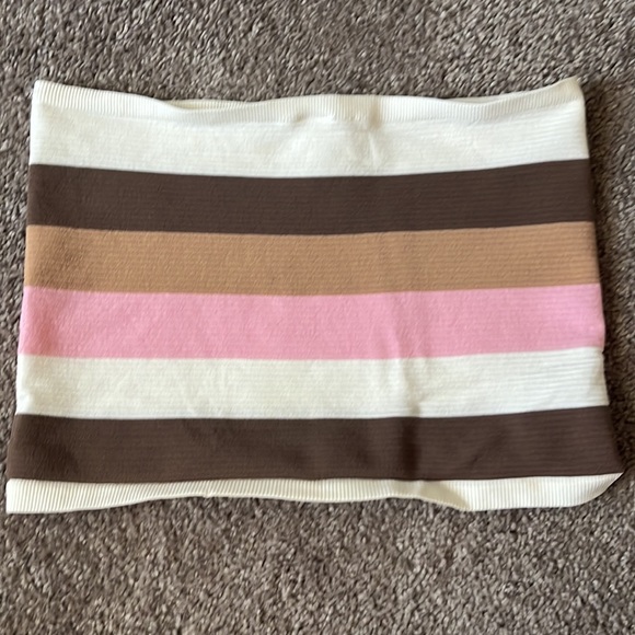 Multi-colored stretch fabric mini skirt pink white brown - Picture 2 of 2